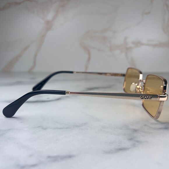 QUAY DND Sunglasses Gold Metal Frame Sunflower Lens 55-20-145 100% UV Protection - Picture 4 of 11